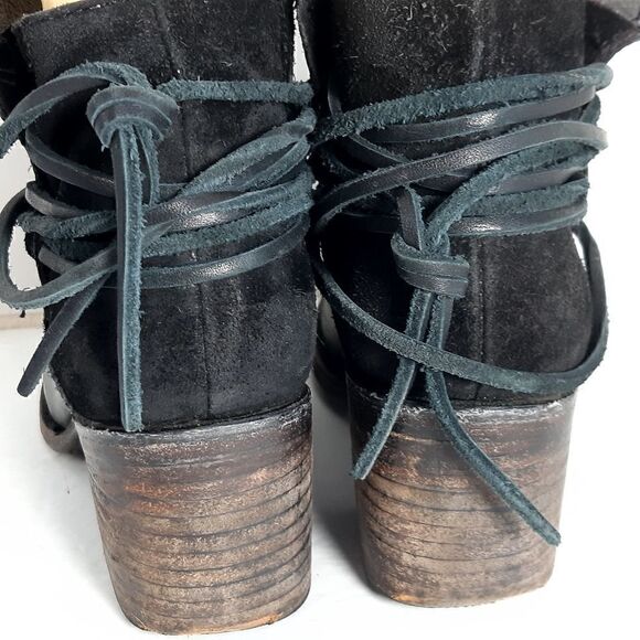 FREEBIRD by Steven Women's CASEY Black Leather Suede Ankle Boots Booties Size 8 - Picture 10 of 15